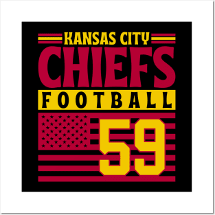 Kansas City Chiefs 1959 American Flag Football Posters and Art